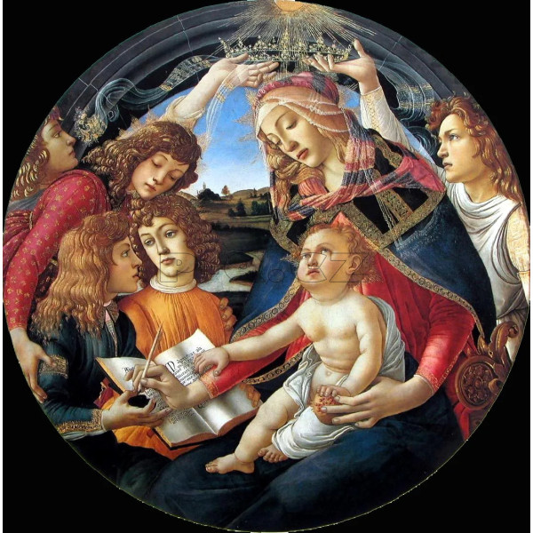 SÁLAVÝ INFRAČERVENÝ TOPNÝ PANEL – OBRAZ: SANDRO BOTTICELLI MADONNA DEL MAGNIFICAT Rozměr:800x600x1mm Příkon:500w