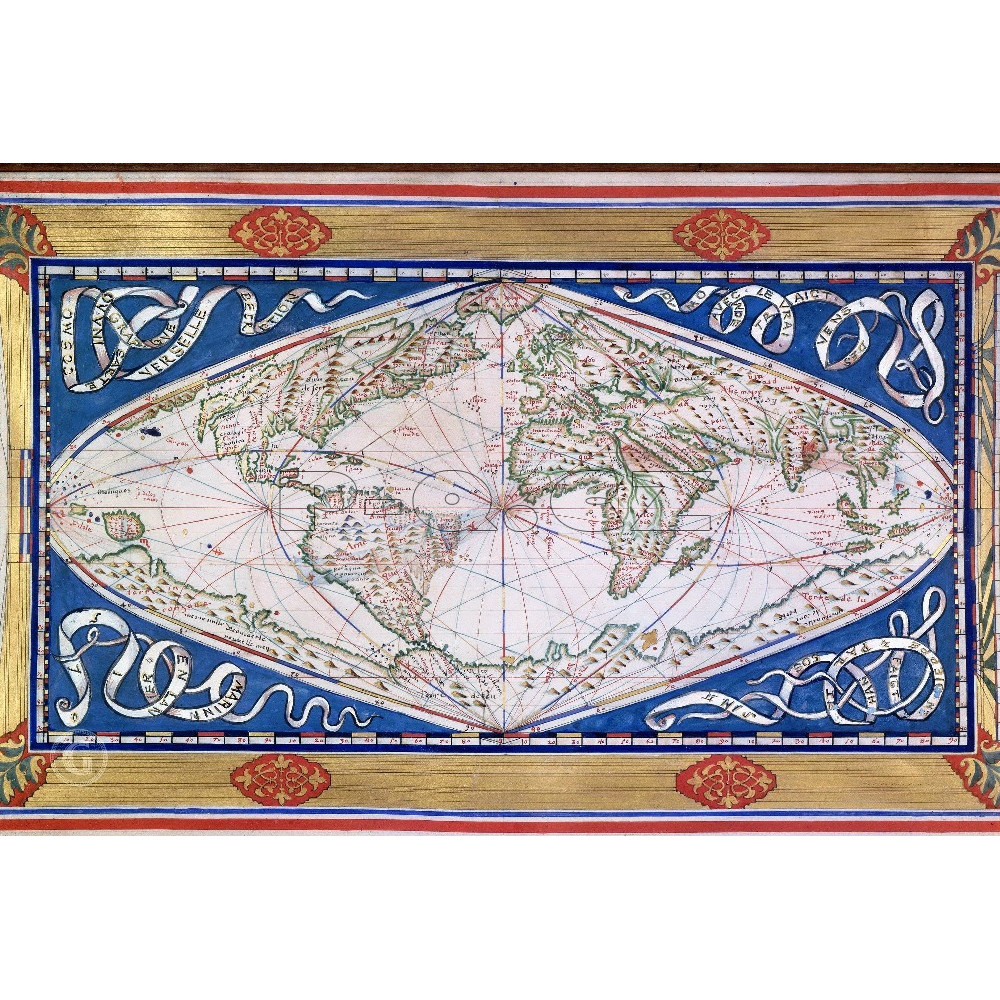 INFRARED HEATER-PICTURE - HISTORICAL MAP OF THE WORLD - 1570 by Jean Cossin Size: 800x600x1mm Power: 500w