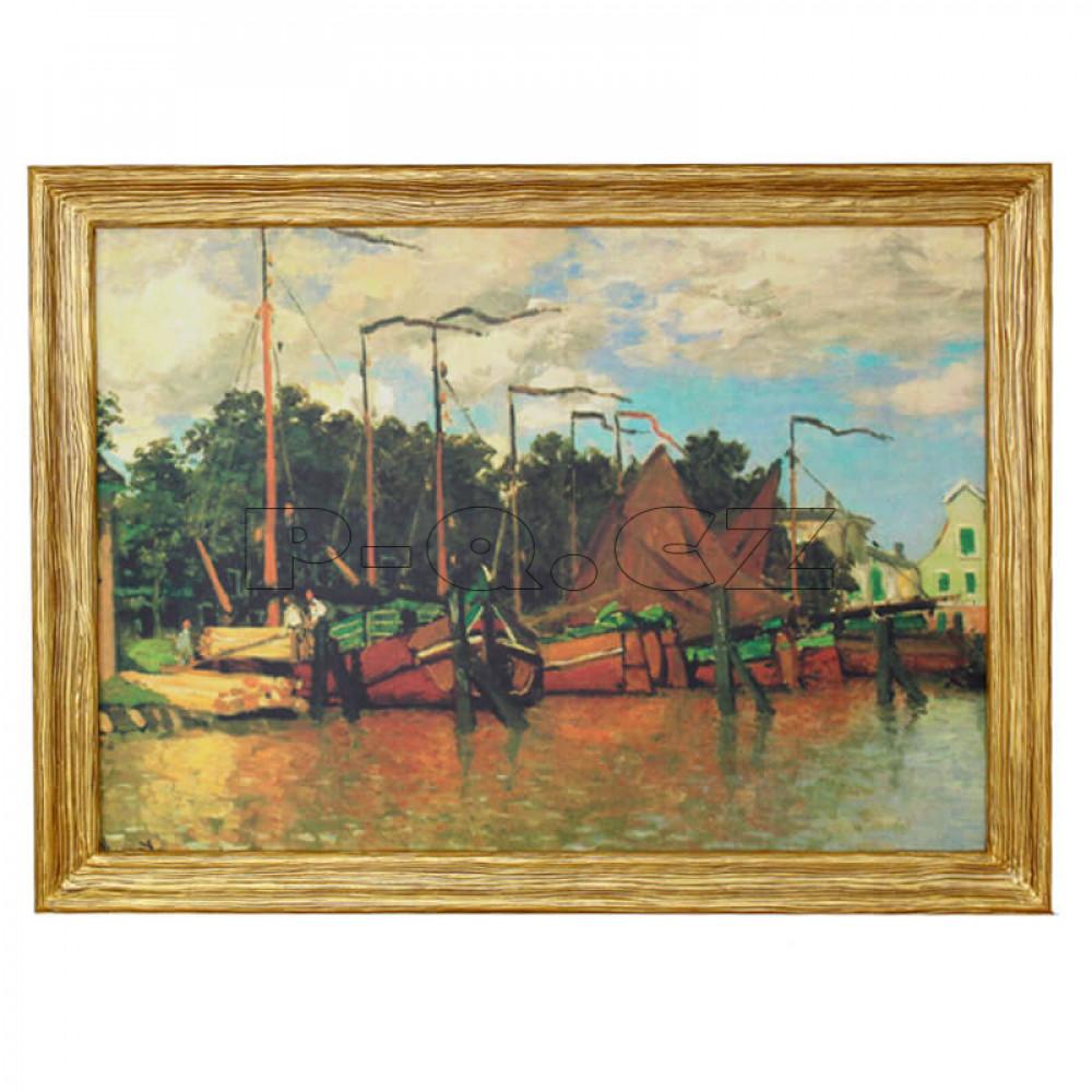INFRARED HEATER-PICTURE (INFRAPANELS) IN THE FRAME - REPRODUCTION OF CLAUDE MONET "BOATS IN ZAANDAMA"